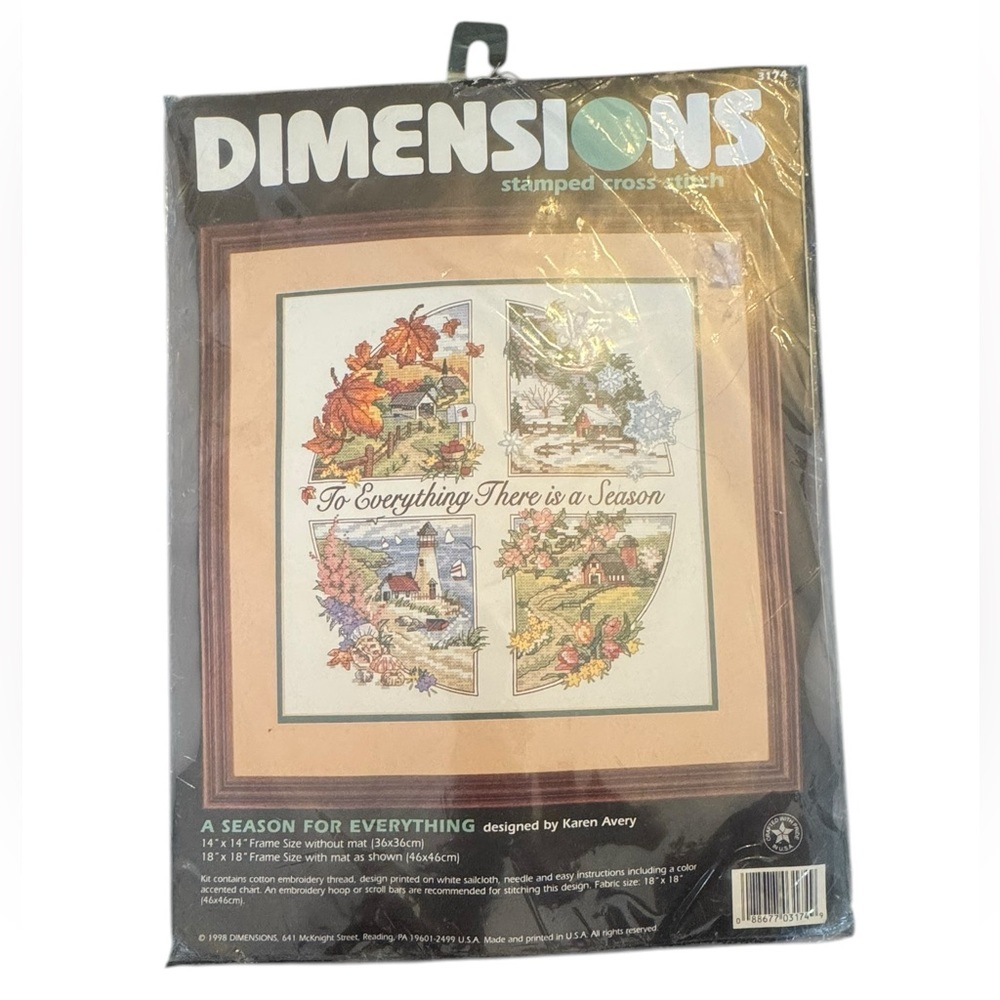 Dimensions Stamped Seasons Cross Stitch Kit - Picture 3 of 7